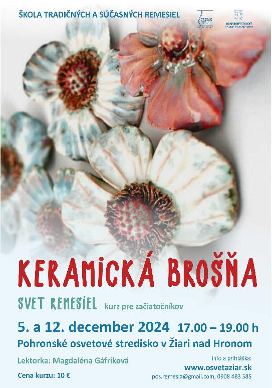 Svet remesiel – Keramická brošňa